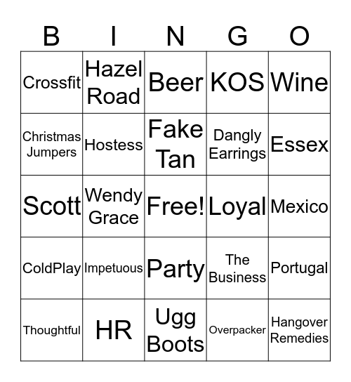 Jo BinGo Card