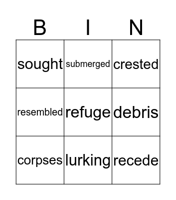 Wild Robot Bingo Card