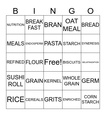 GREEN TABLE BINGO Card