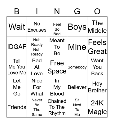 Current Mix Card 3 Bingo Card