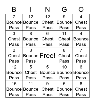 Basketball Partner Passing Bingo Card