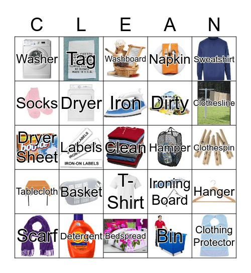 Laundry BINGO Card