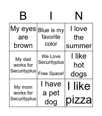 Getting to Know Each Other Bingo Card