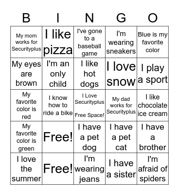 Getting to Know Each Other Bingo Card