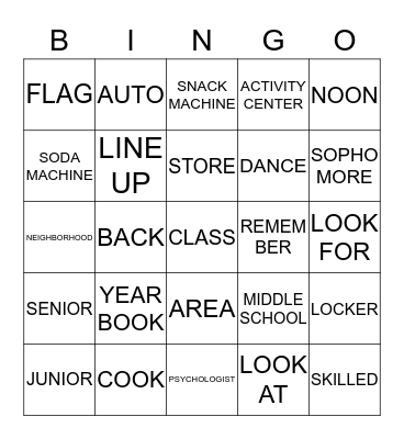 Unit 5 Bingo Card