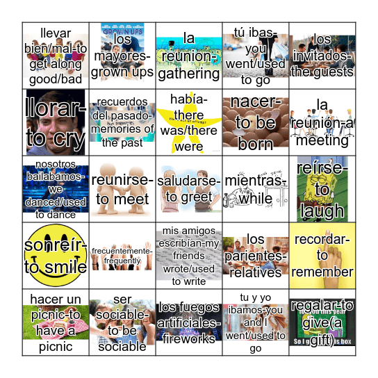 Aprendizaje 4B Bingo Card
