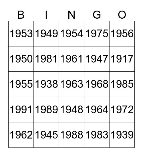 Koude Oorlog  Bingo Card
