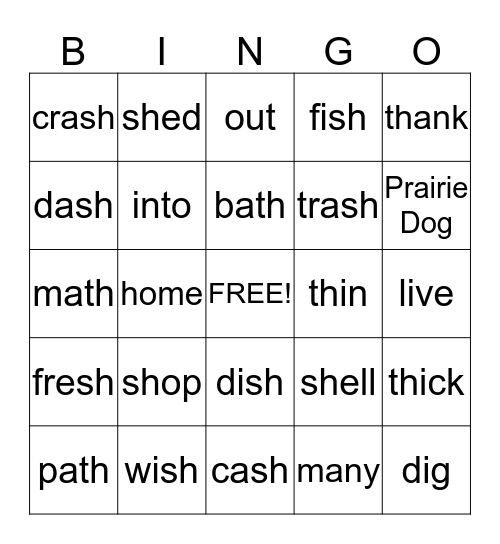 A Prairie Dog Home Unit Bingo Card