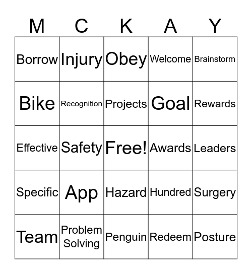 PAY ATTENTION BINGO Card