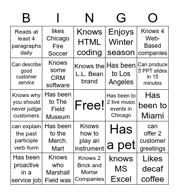 BM 112 April 25 Bingo Card