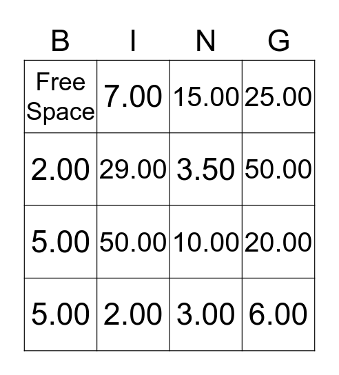 Product Knowledge Bingo Card