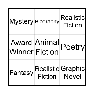 Book Bingo Card