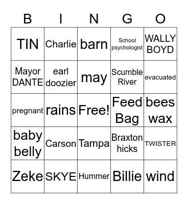 DEAD IN THE WATER Bingo Card