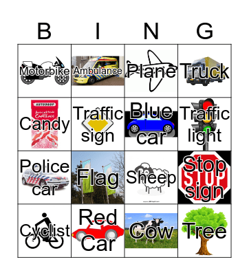 English Bingo Card