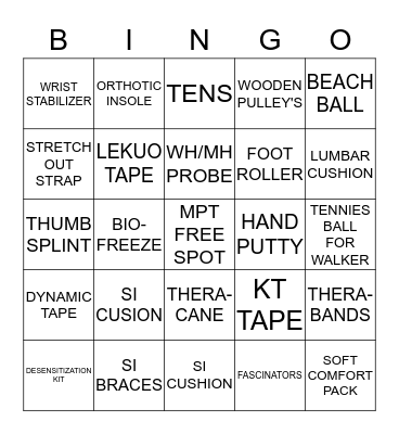 MILILANI PHYSICAL THERAPY Bingo Card
