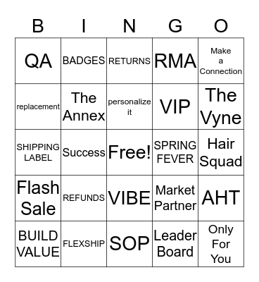 MONAT Bingo Card