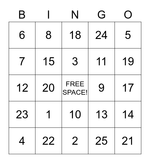 Baby Shower Bingo Card