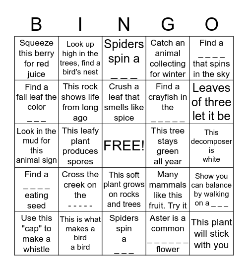 FALL BINGO Card