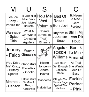 King-Dom 106 Bingo Card