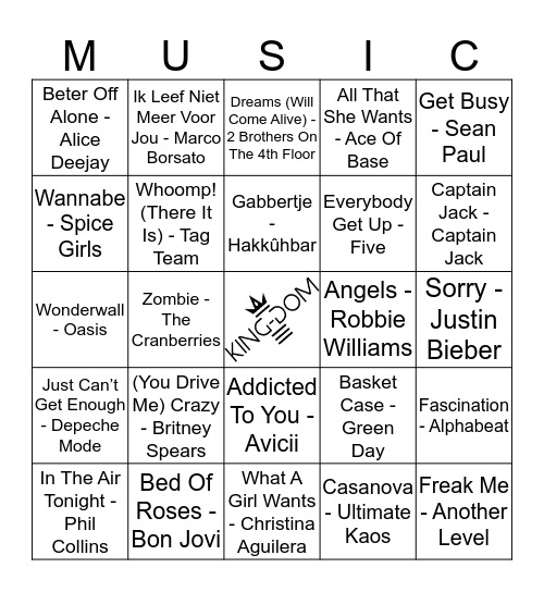 King-Dom 111 Bingo Card