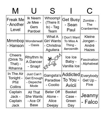 King-Dom 113 Bingo Card
