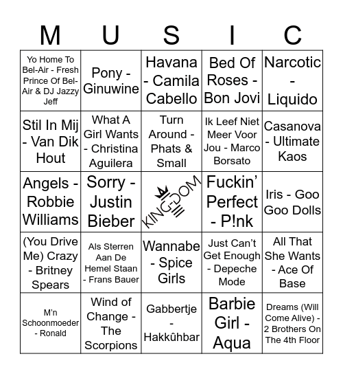 King-Dom 114 Bingo Card