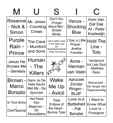 King-Dom 215 Bingo Card