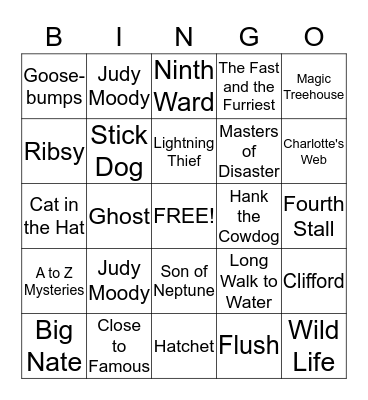 Books Bingo Card