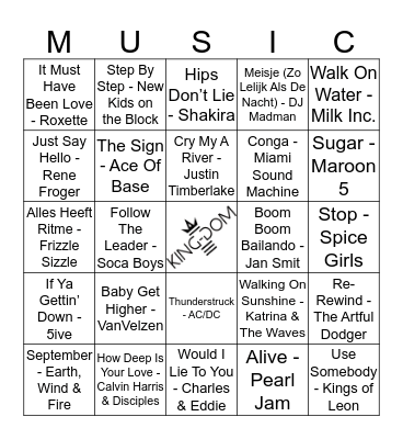 King-Dom 402 Bingo Card