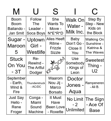 King-Dom 407 Bingo Card