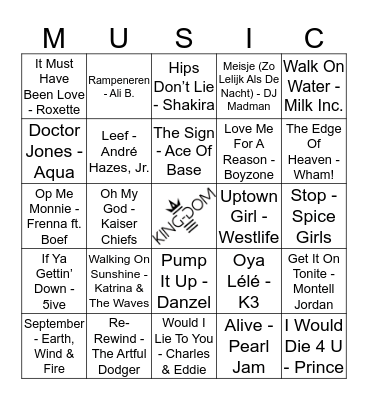 King-Dom 409 Bingo Card