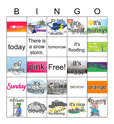 ¿Qué tiempo hace? Bingo Card