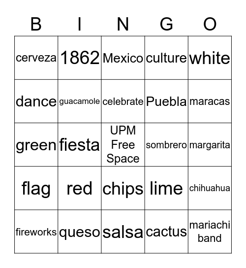 Let's Fiesta! Bingo Card