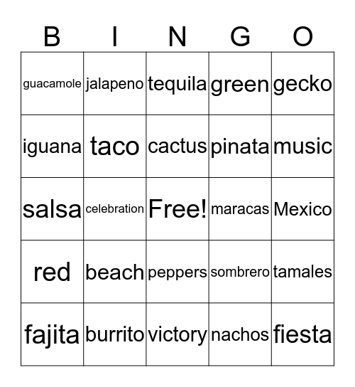 Happy Cinco de Mayo  Bingo Card