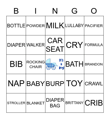 Baby Bingo Card