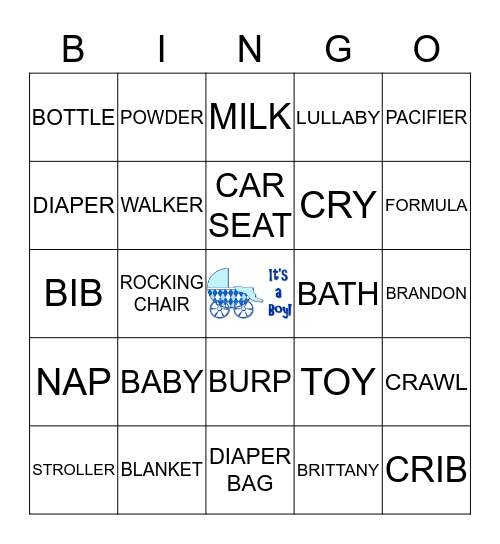 Baby Bingo Card