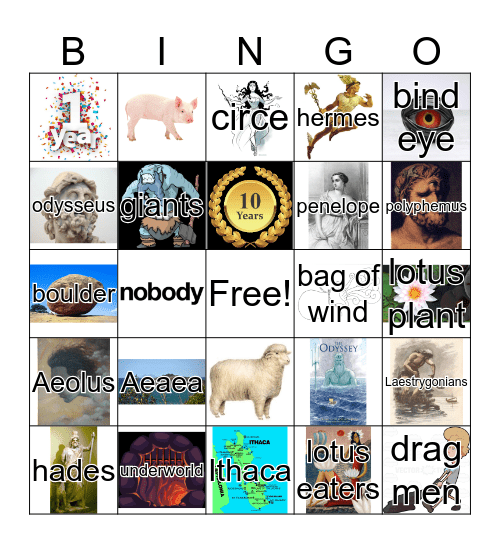 THE ODYSSEY Bingo Card