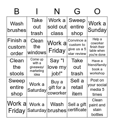 May AR Workshop Bingo Card