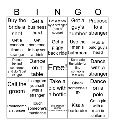 ZEHRA'S BACHELORETTE BINGO Card