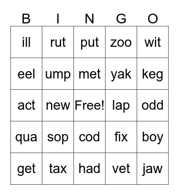 ASL Bing Bingo Card