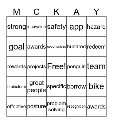 PAY ATTENTION BINGO Card