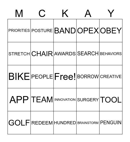 PAY ATTENTION BINGO Card