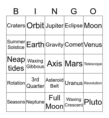Astronomy SAYLOR Bingo Card