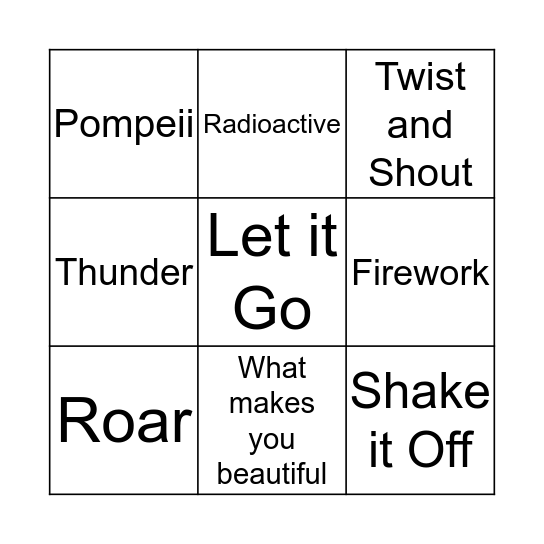 Musical Bingo! Bingo Card