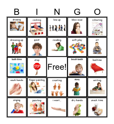 Actvities Bingo Card