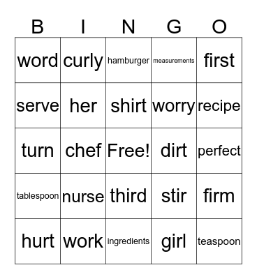 Lesson 15, 3rd Grade Bingo Card