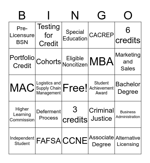 Friday Friyay Bingo Card