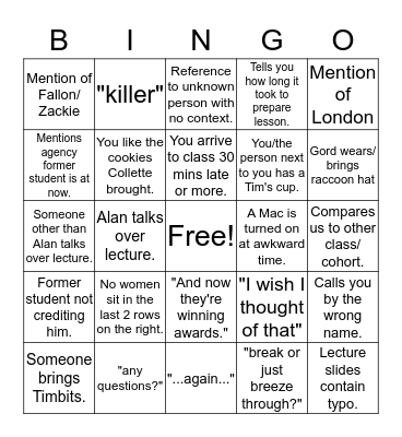 Art Direction Bingo Card