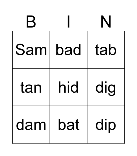 e Bingo Card