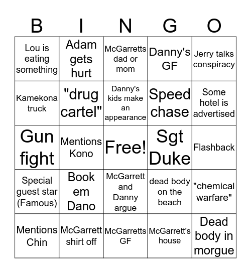 Hawaii 5-0 BINGO Card